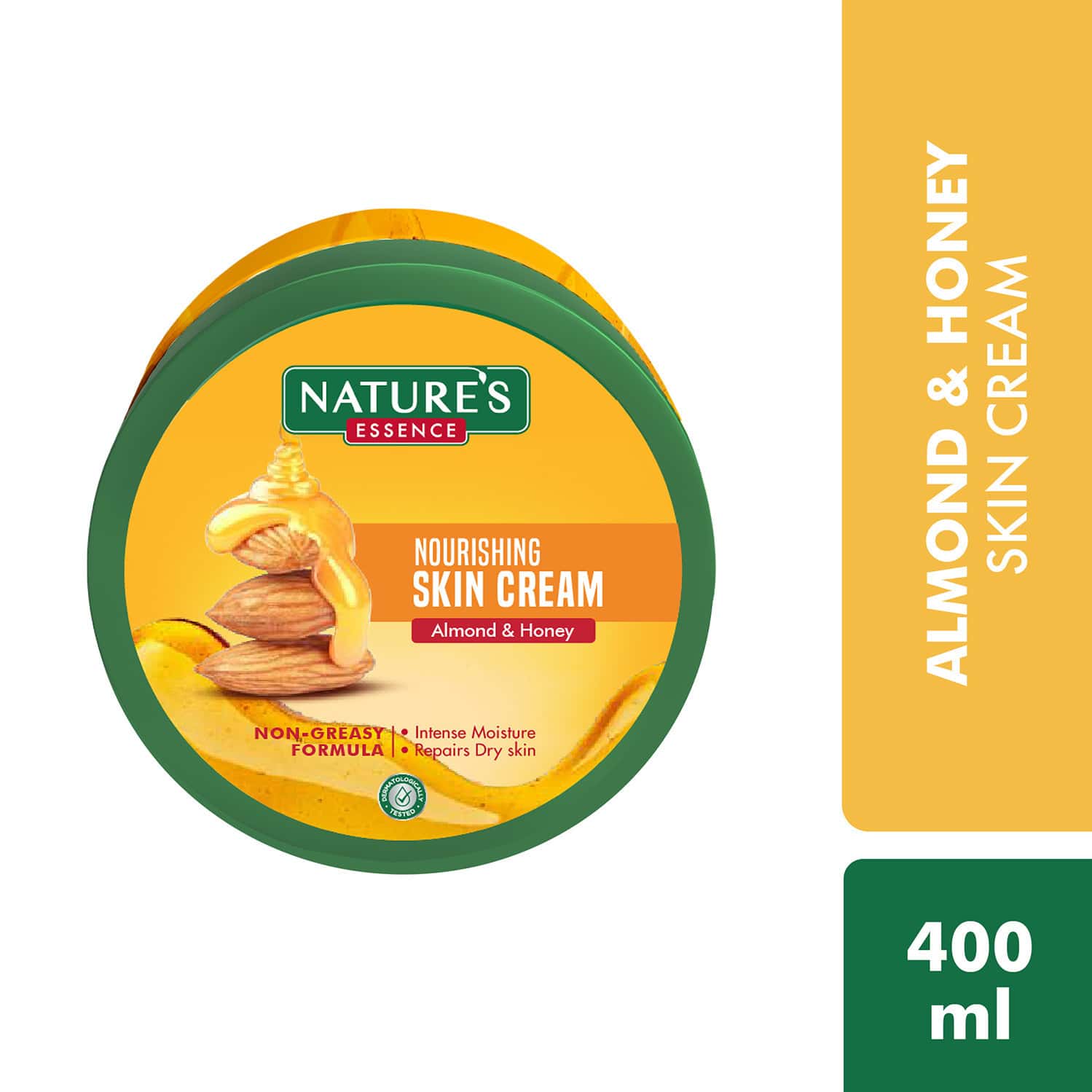 Nature's Essence Almond & Honey Nourishing Skin Cream | Intense Moisturization & Radiance | 400ml
