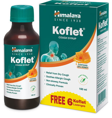 Himalaya Koflet Cough Syrup | 100 Ml | Free 6 Koflet Lozenges
