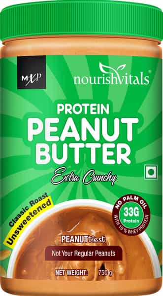 Nourishvitals Irresistibly Tasty Combo | High Protein Peanut Butter (Extra Crunchy 750Gm Each)