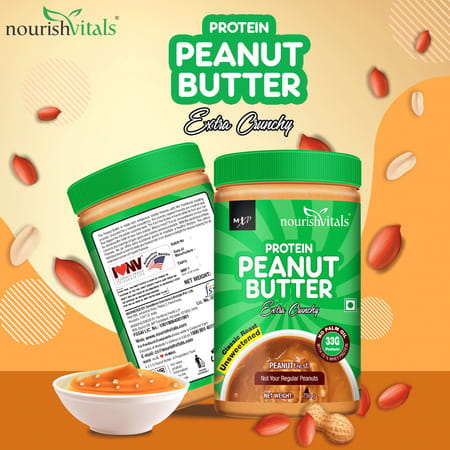 Nourishvitals Irresistibly Tasty Combo | High Protein Peanut Butter (Extra Crunchy 750gm Each)