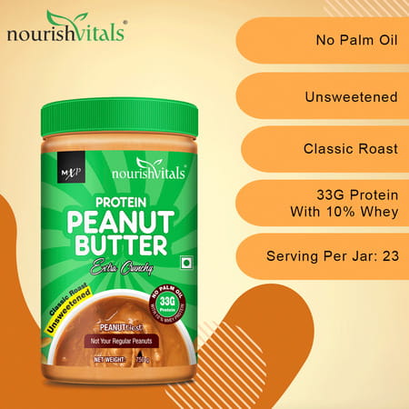 Nourishvitals Irresistibly Tasty Combo | High Protein Peanut Butter (Extra Crunchy 750gm Each)