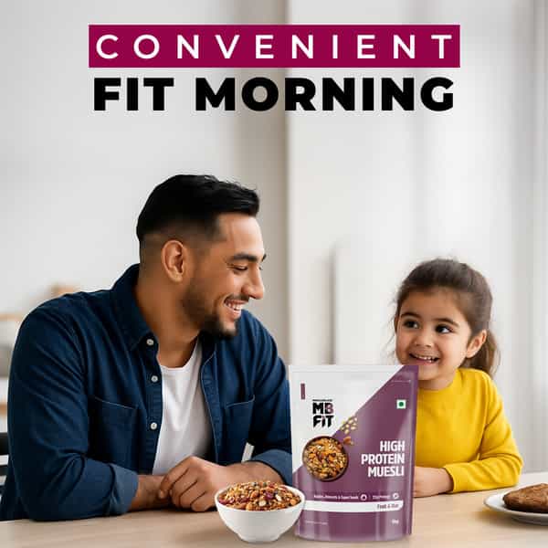 Muscleblaze High Protein Muesli 1 Kg | Fruits & Nut | 19 G Protein | Protein Breakfast Cereals