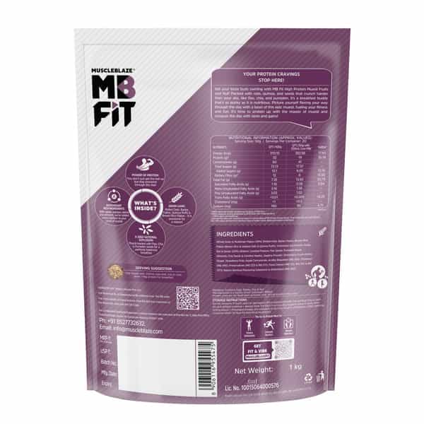Muscleblaze High Protein Muesli 1 Kg | Fruits & Nut | 19 G Protein | Protein Breakfast Cereals