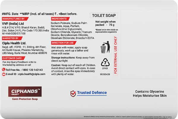 Ciphands Smart-Germ Protection Soap-75Gm