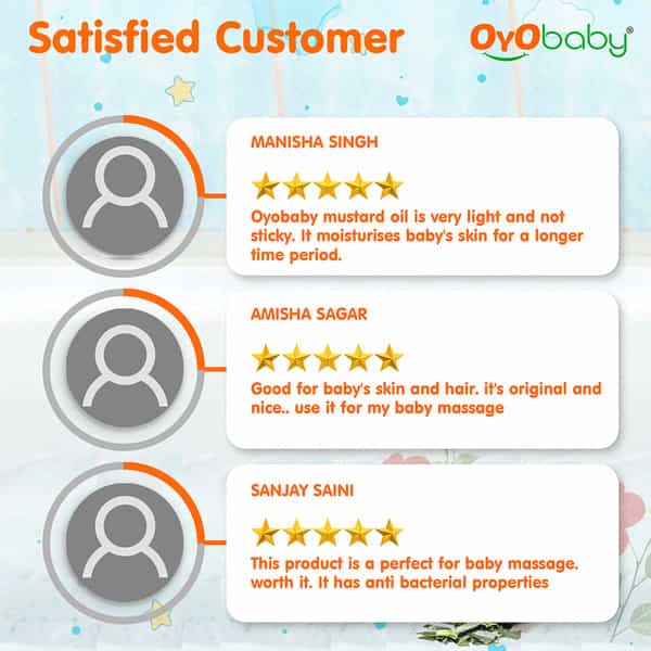 Oyo Baby Coldpressed Pure Mustardoil|Bone Development & Healthy Muscles|Nourishes Skin & Hair-100 Ml