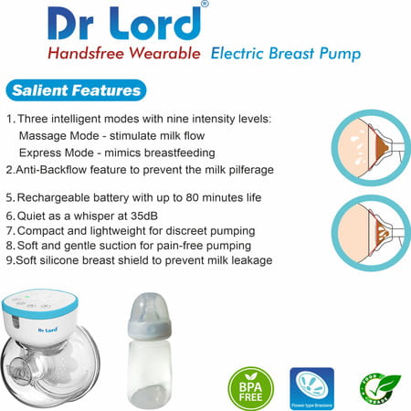 Dr Lord Handfree Wearable Electic Breast Pump