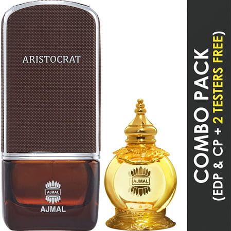 Ajmal Aristocrat Edp 75ml Perfume For Men And Mukhallat Al Wafa Cp Attar 12ml For Unisex