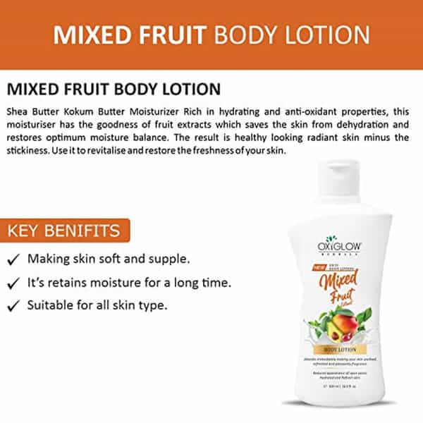 Oxyglow Herbals Mixed Fruit Body Lotion|Hydrates|All Skin Type (200Ml)