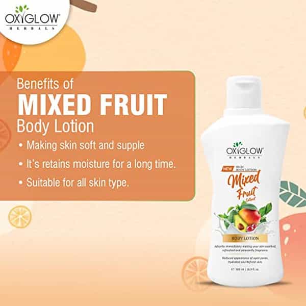 Oxyglow Herbals Mixed Fruit Body Lotion|Hydrates|All Skin Type (200Ml)