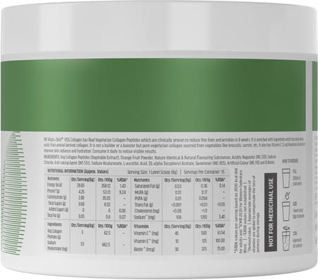 Hk Vitals Veg Collagen Supplement (Orange | 120g) & Glutathione (Orange | 15 Effervescent
