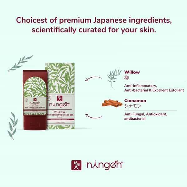 Ningen Willow Spot Correction Face Gel I Heals And Reduces Acne And Rash Induced Spots I 100G