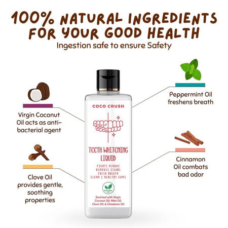 Coco Crush Ayurvedic Teeth Whitening Liquid | 100% Natural - 200Ml