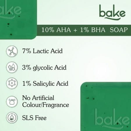 Bake 10% Aha + 1% Bha Soap For Pores | Exfoliation & Strawberry Skin (Pack Of 3)