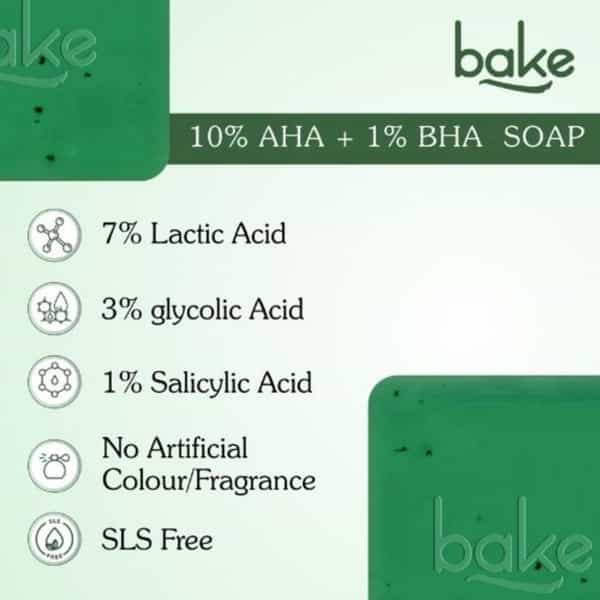 Bake 10% Aha + 1% Bha Soap For Pores | Exfoliation & Strawberry Skin (Pack Of 3)