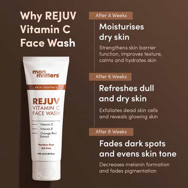 Man Matters Rejuv Vitamin C Facewash For Nourished And Glowing Skin (100 Ml)
