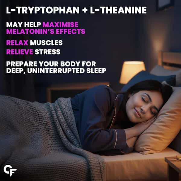Carbamide Forte Melatonin Gummy - With Tagara | L Tryptophan & Vitamin B6| Sleep Supplement 60 Gummy