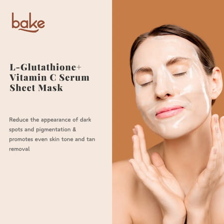 Bake L-Glutathione + Vitamin C Sheet Mask For Bright & Glow Skin