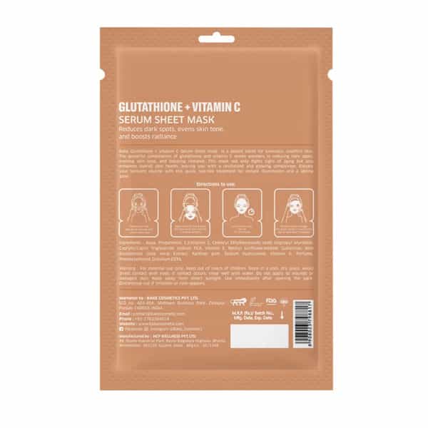 Bake L-Glutathione + Vitamin C Sheet Mask For Bright & Glow Skin