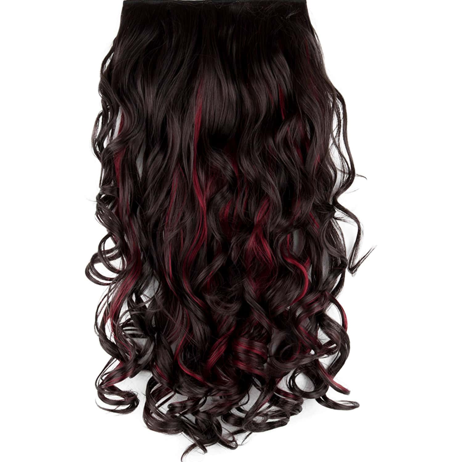 Streak Street Clip-In 24'' Soft Curls Burgundy Hair Extensions