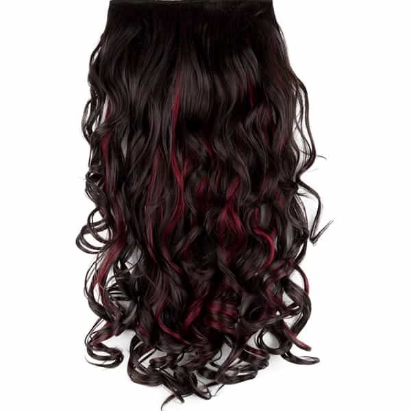 Streak Street Clip-In 24'' Soft Curls Burgundy Hair Extensions
