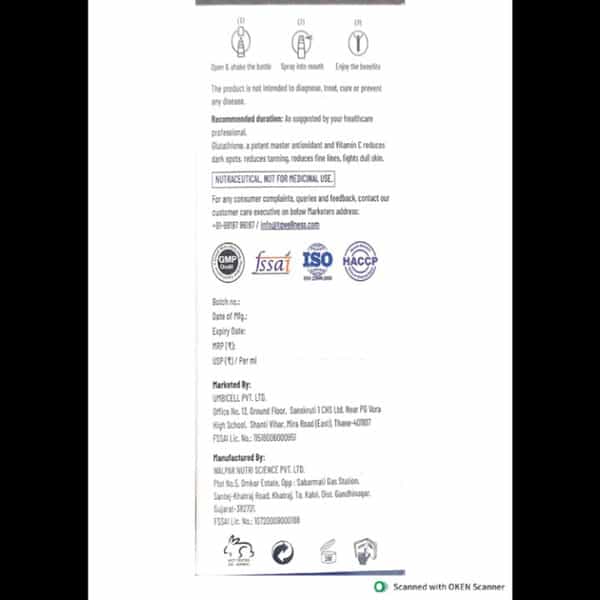 Tq Wellness Glutalipo Mouth Spray 30 Ml