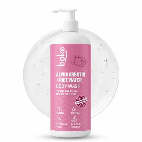 Bake Alpha Arbutin + Rice Water Body Wash | Brightening & Hydrating Cleanser | 500Ml