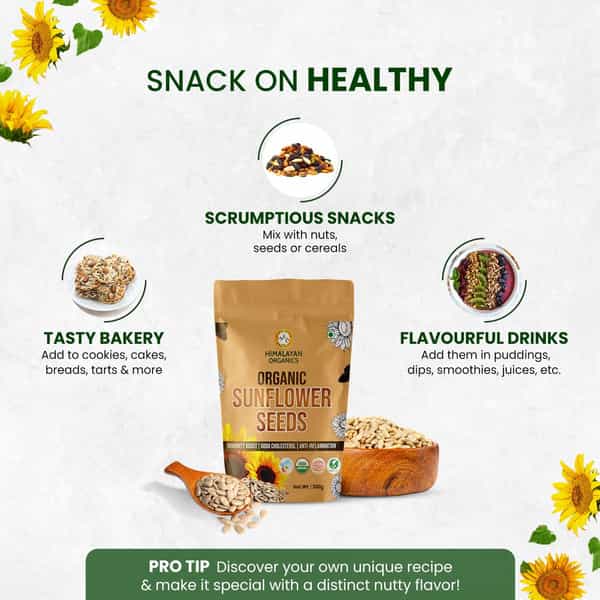 Himalayan Organics Certified Organic Sunflower Seeds - Rich In Fiber & Minerals