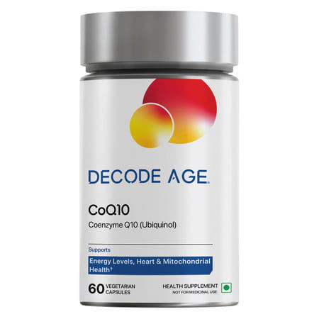 Decode Age Coq10 Ubiquinol Supplement | 99% Pure Coenzyme Q10 With Piperine | 100Mg | Veg - 60N