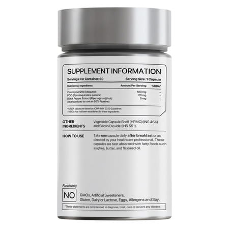 Decode Age Coq10 Ubiquinol Supplement | 99% Pure Coenzyme Q10 With Piperine | 100Mg | Veg - 60N