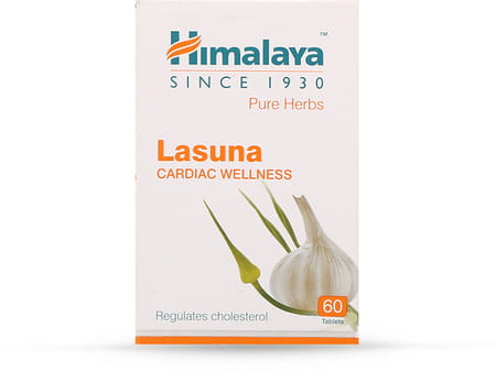 Himalaya Lasuna Cardiac Wellness | Garlic | Regulates Cholesterol | Tablets | 60 No'S