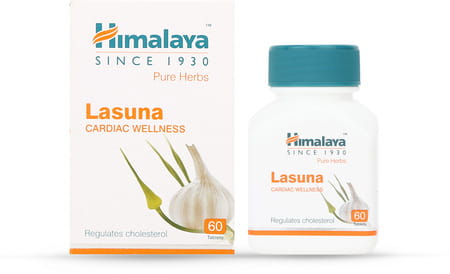 Himalaya Lasuna Cardiac Wellness | Garlic | Regulates Cholesterol | Tablets | 60 No'S