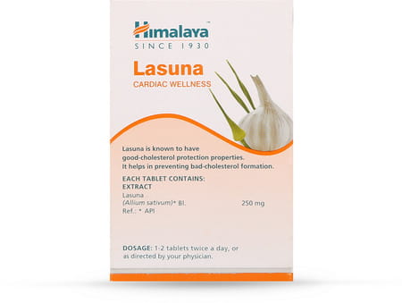 Himalaya Lasuna Cardiac Wellness | Garlic | Regulates Cholesterol | Tablets | 60 No'S
