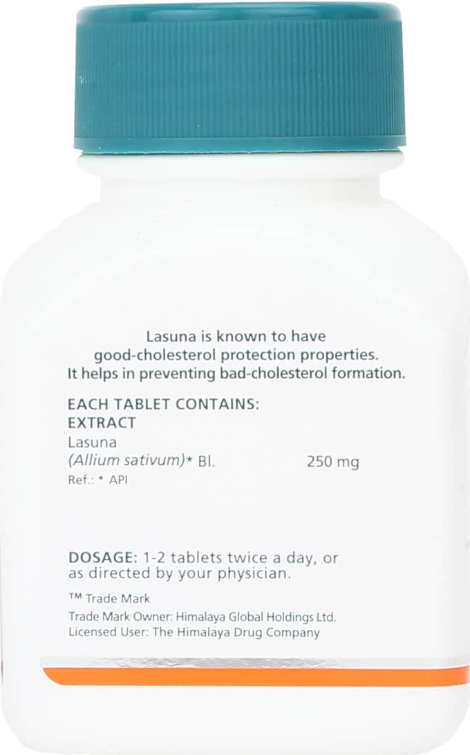 HIMALAYA LASUNA CARDIAC WELLNESS | GARLIC | REGULATES CHOLESTEROL | 60 TABLETS