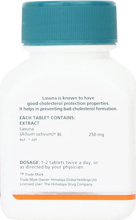 Himalaya Lasuna Cardiac Wellness | Garlic | Regulates Cholesterol | Tablets | 60 No'S