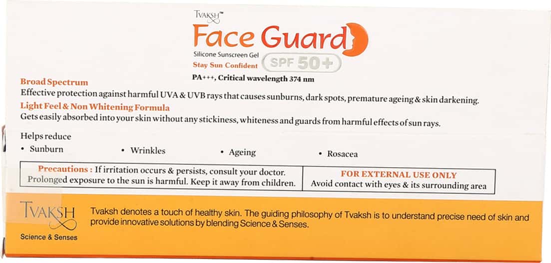 TVAKSH FACE GUARD | SPF 50+ | SILICONE SUNSCREEN GEL | 30 GM