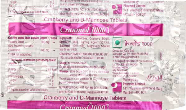 Cranmed 1000Mg Tablet 10'S