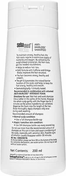 Sebamed Anti-Hairloss Shampoo 200Ml | Ph 5.5 | Reduces Hairloss | Caffeine & Gingko Biloba