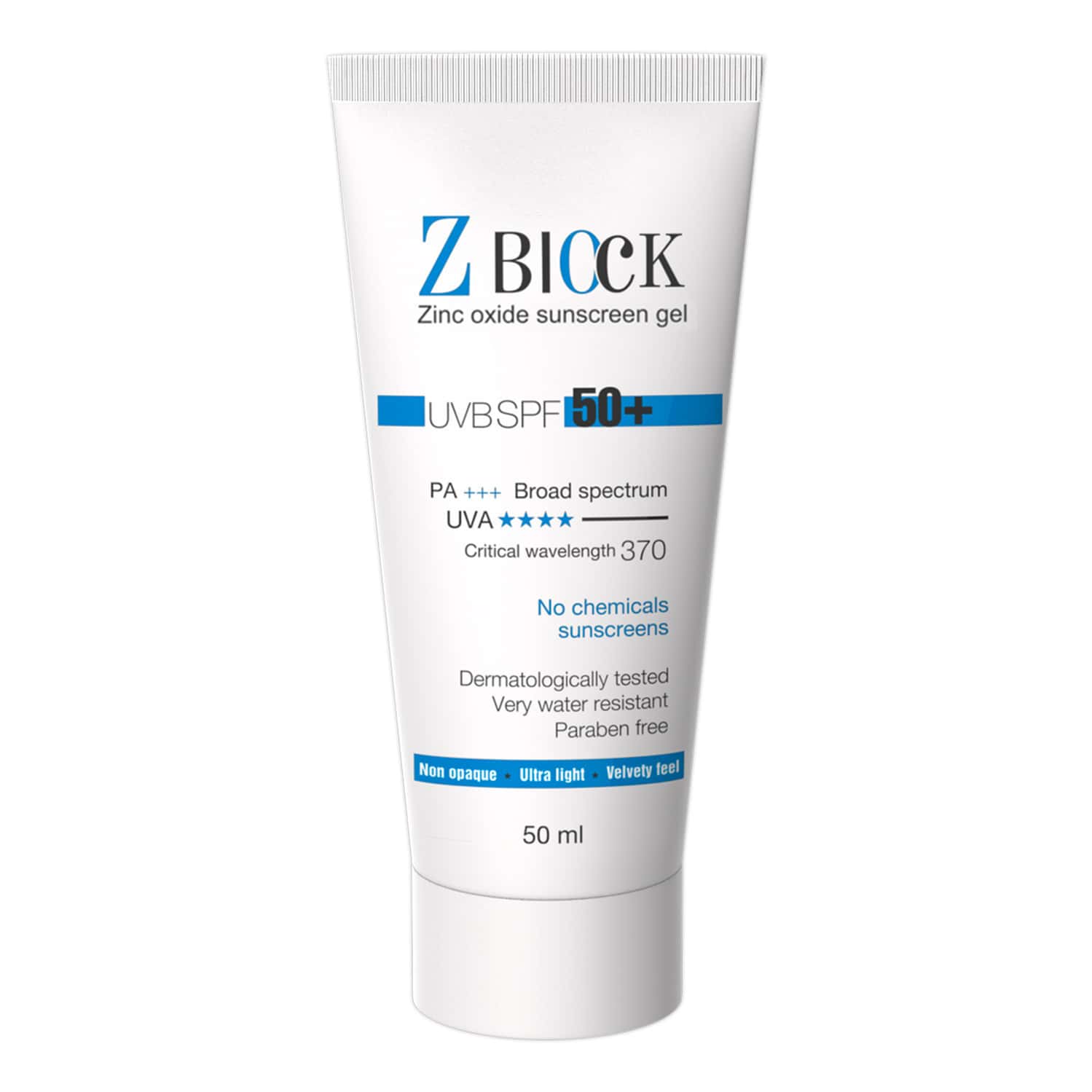 Z Block 25% Zinc Oxide Sunscreen Gel | Spf 50+ - 50 Ml