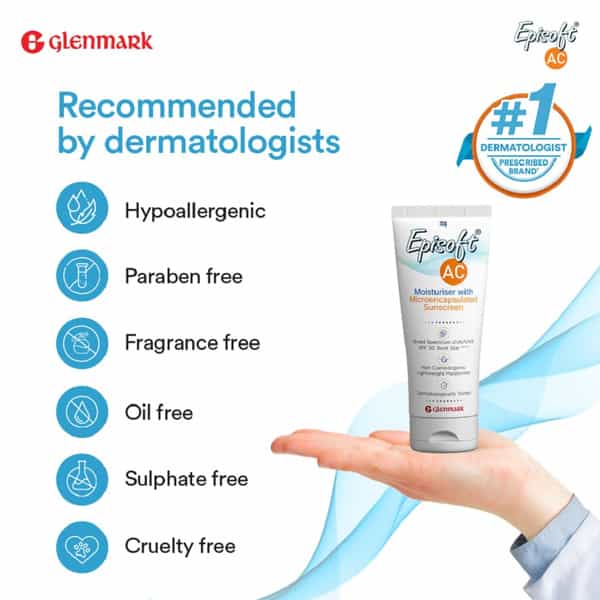 Episoft Ac Moisturizer | With Microencapsulated Suncreen | Spf 30 | 75 Gm