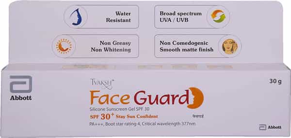 Tvaksh Face Guard Silicone Sunscreen Gel | Spf 30+ Pa+++ | 30 Gm