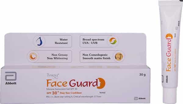 Tvaksh Face Guard Silicone Sunscreen Gel | Spf 30+ Pa+++ | 30 Gm