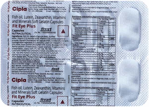 Fit Eye Plus Strip Of 10 Capsules