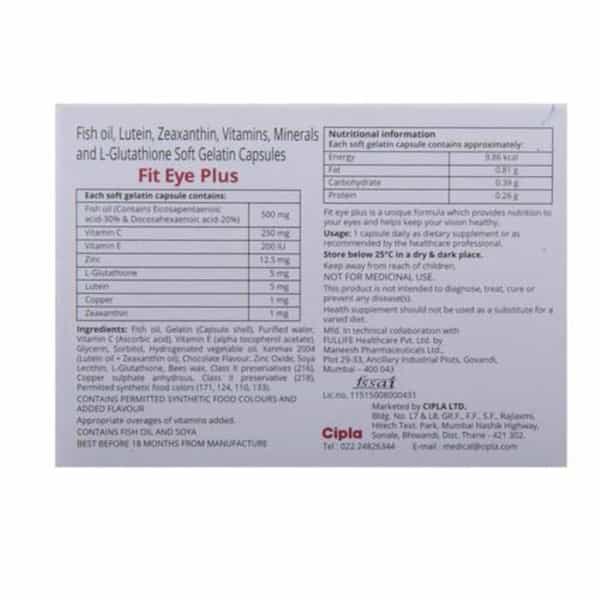 Fit Eye Plus Strip Of 10 Capsules