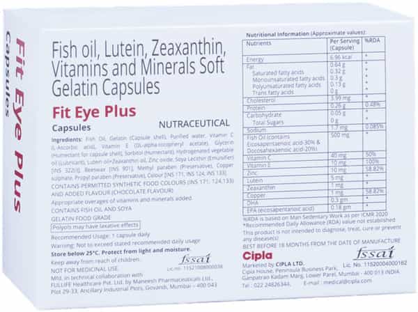Fit Eye Plus Strip Of 10 Capsules