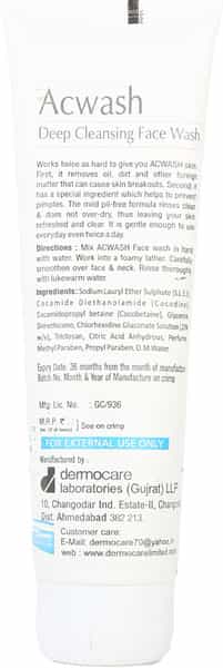Acwash  Deep Cleanse Face Wash  Tube Of 100 Ml