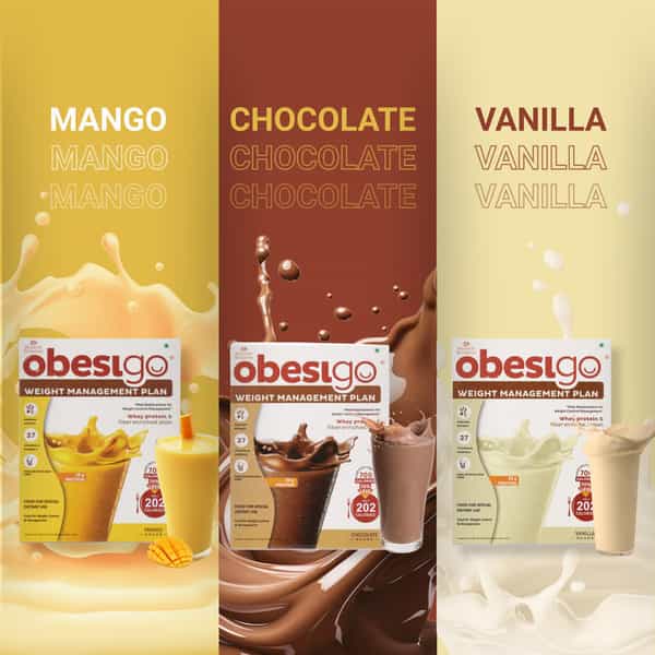 Obesigo | Best Meal Replacement Shake For Weight Loss (350Gm | 7 Sachets - Weekly | Vanilla Flavour)