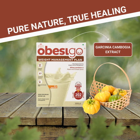 Obesigo | Best Meal Replacement Shake For Weight Loss (350gm | 7 Sachets - Weekly | Vanilla Flavour)