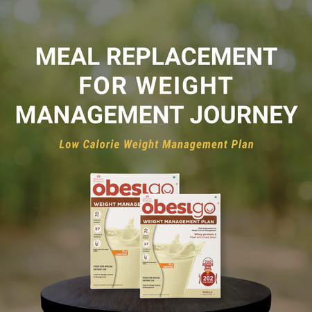 Obesigo | Best Meal Replacement Shake For Weight Loss (350gm | 7 Sachets - Weekly | Vanilla Flavour)
