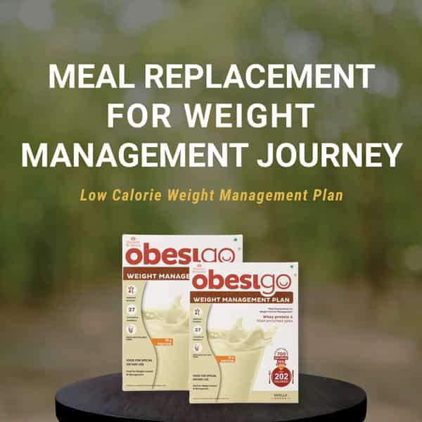 Obesigo | Best Meal Replacement Shake For Weight Loss (350Gm | 7 Sachets - Weekly | Vanilla Flavour)