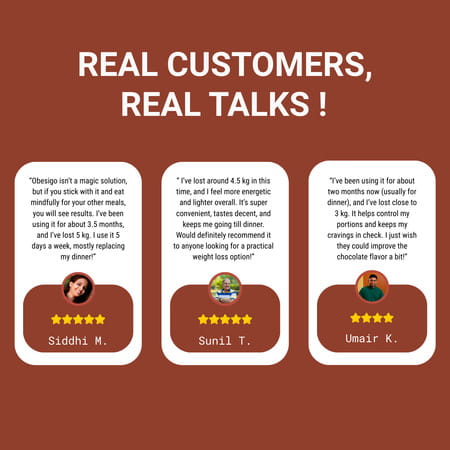 Obesigo | Best Meal Replacement Shake For Weight Loss (350gm | 7 Sachets - Weekly | Vanilla Flavour)